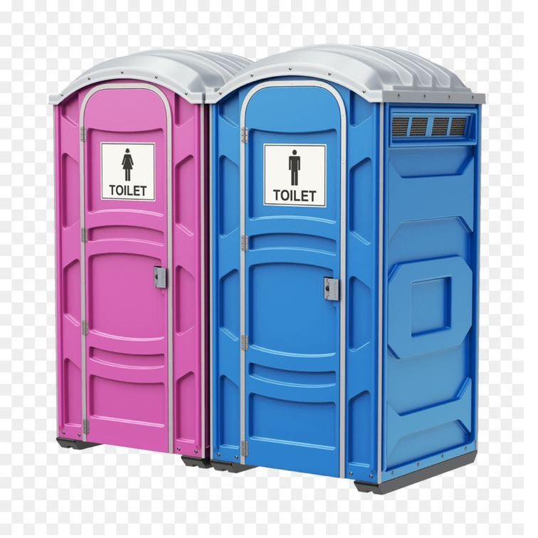 Pink and blue portable toilet product cutout photo